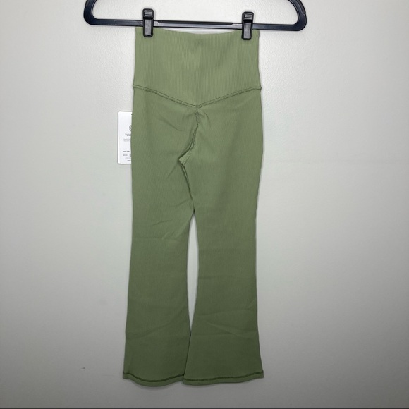 NWT ATHLETA Elation Rib Crop Flare Green Pants XXS - Picture 2 of 5